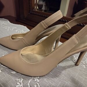 Nine West Nude Sling Heels